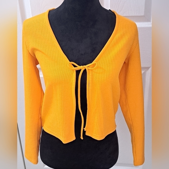 H&M  Orange Tie Front Jeresy Knit    Size M - Picture 1 of 9